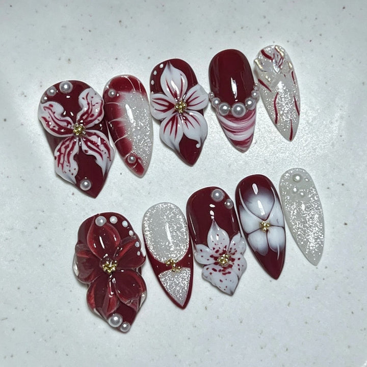Floral Design Press-On Nails
