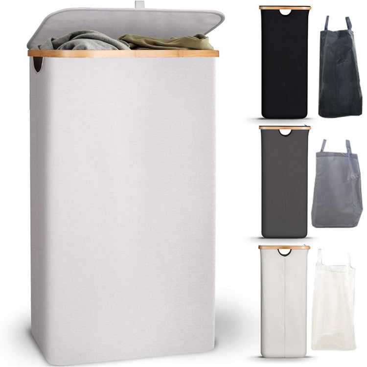 High-quality laundry container with modern lid and removable inner bag Stornfield
