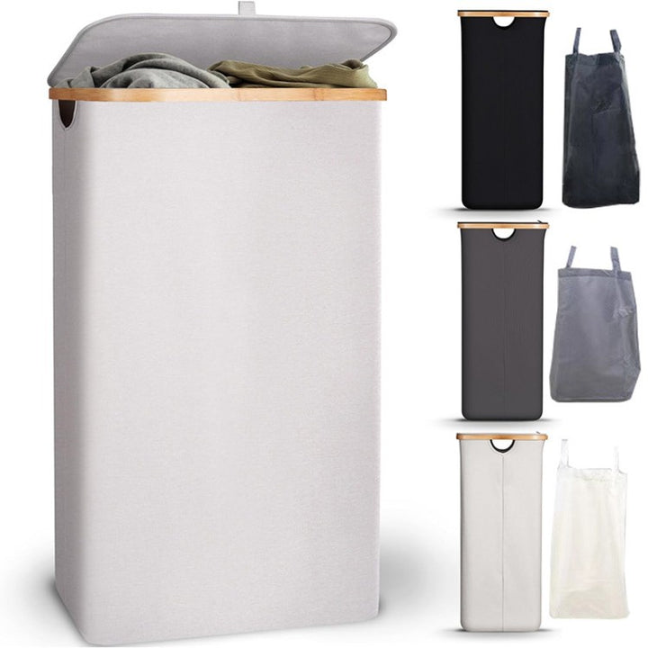 High-quality laundry container with modern lid and removable inner bag Stornfield