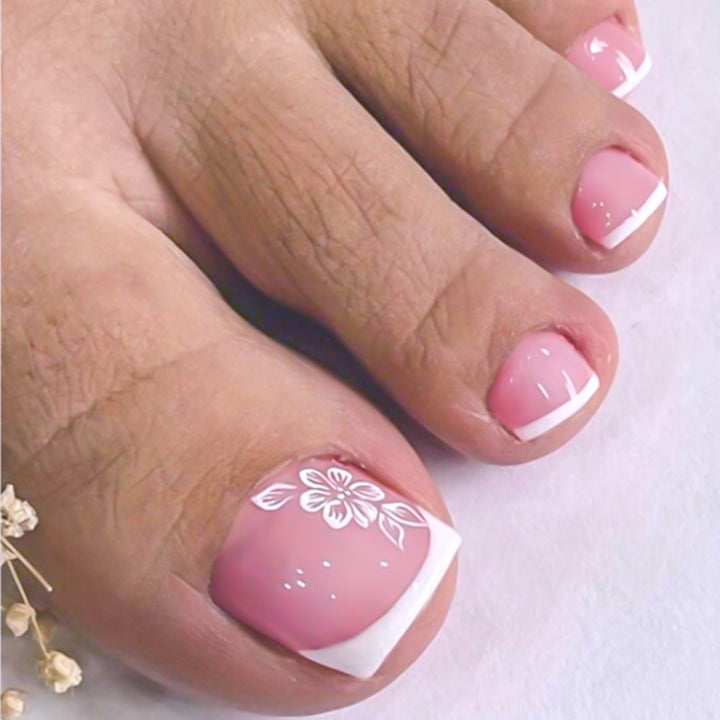 Decorative French Tip Toenail Set Stornfield