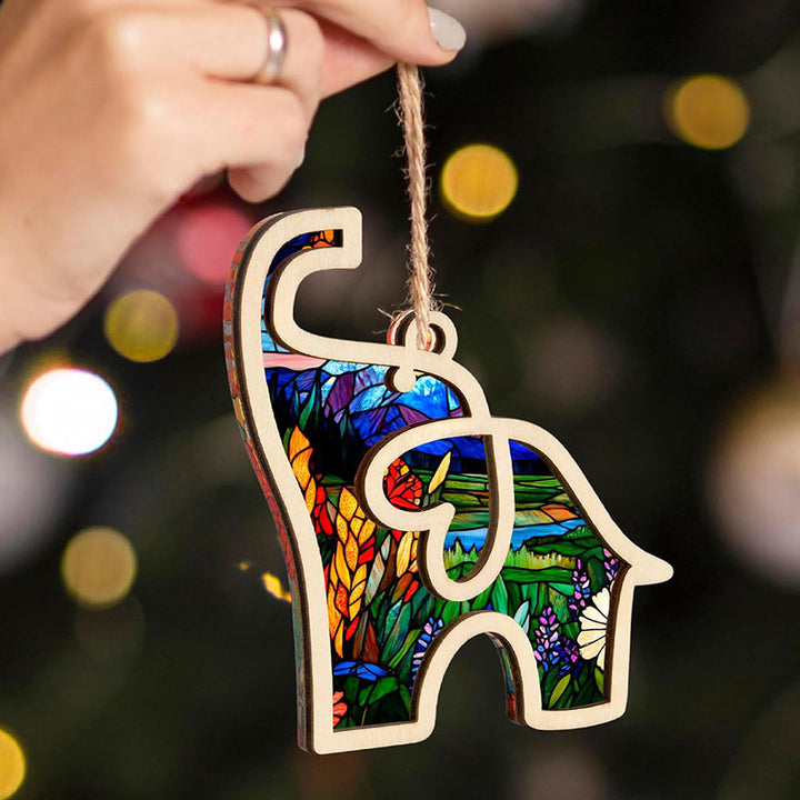Artistic Wooden Elephant Ornament