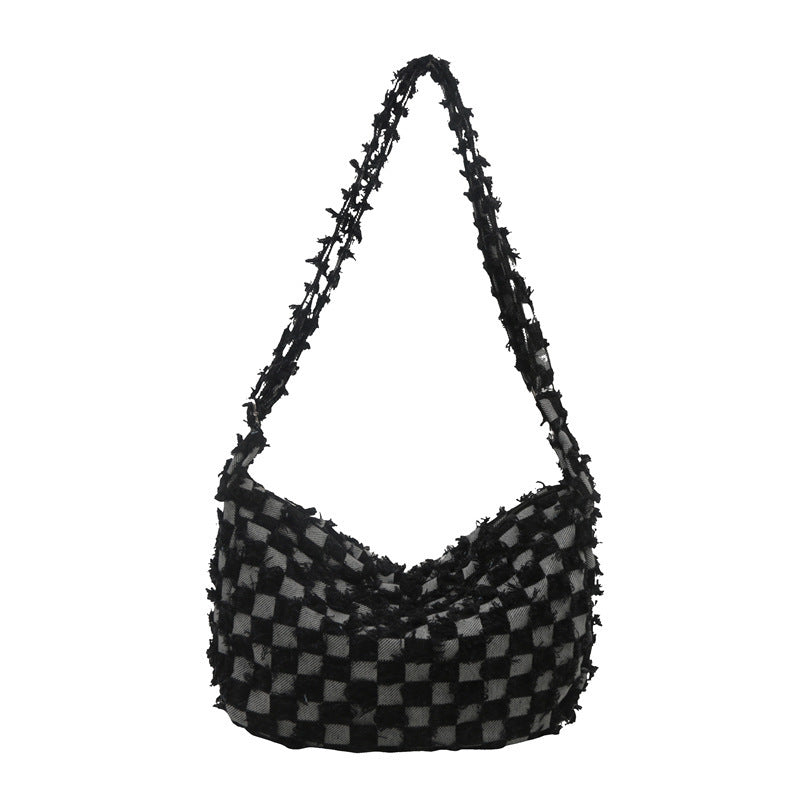 Textured Woven Shoulder Bag