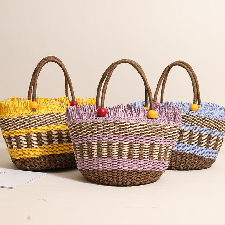 Stylish tote bag with colorful fringes Stornfield