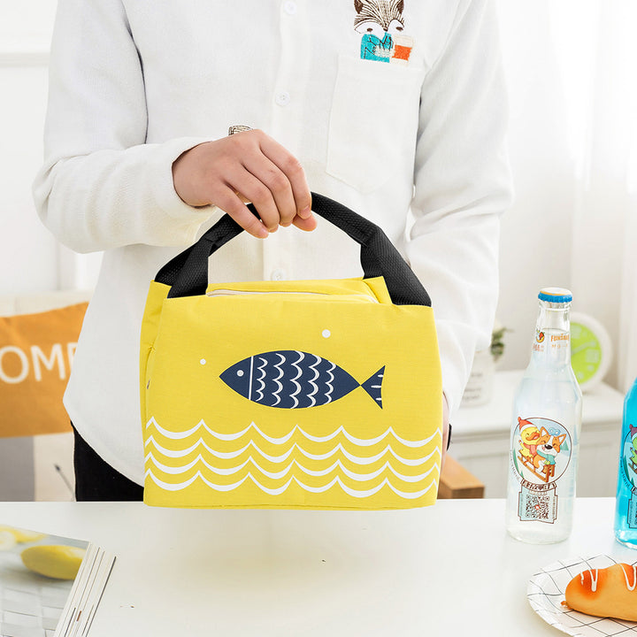 Insulated Lunch Bag with Fish Pattern
