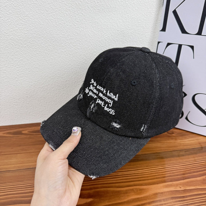 Women's Distressed Denim Statement Cap Stornfield