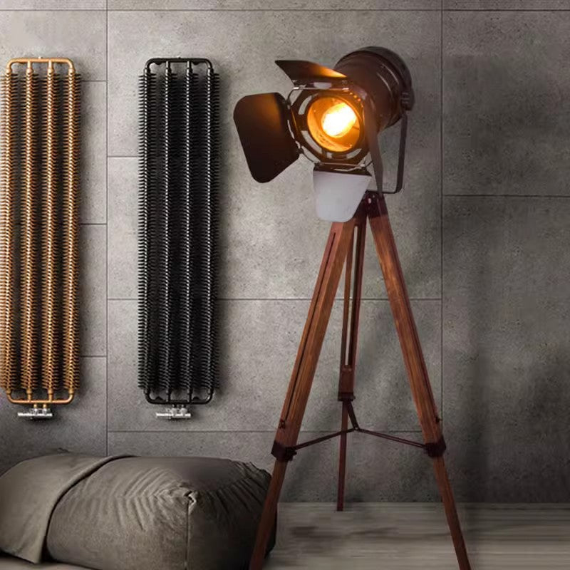 Industrial Adjustable Tripod Floor Lamp