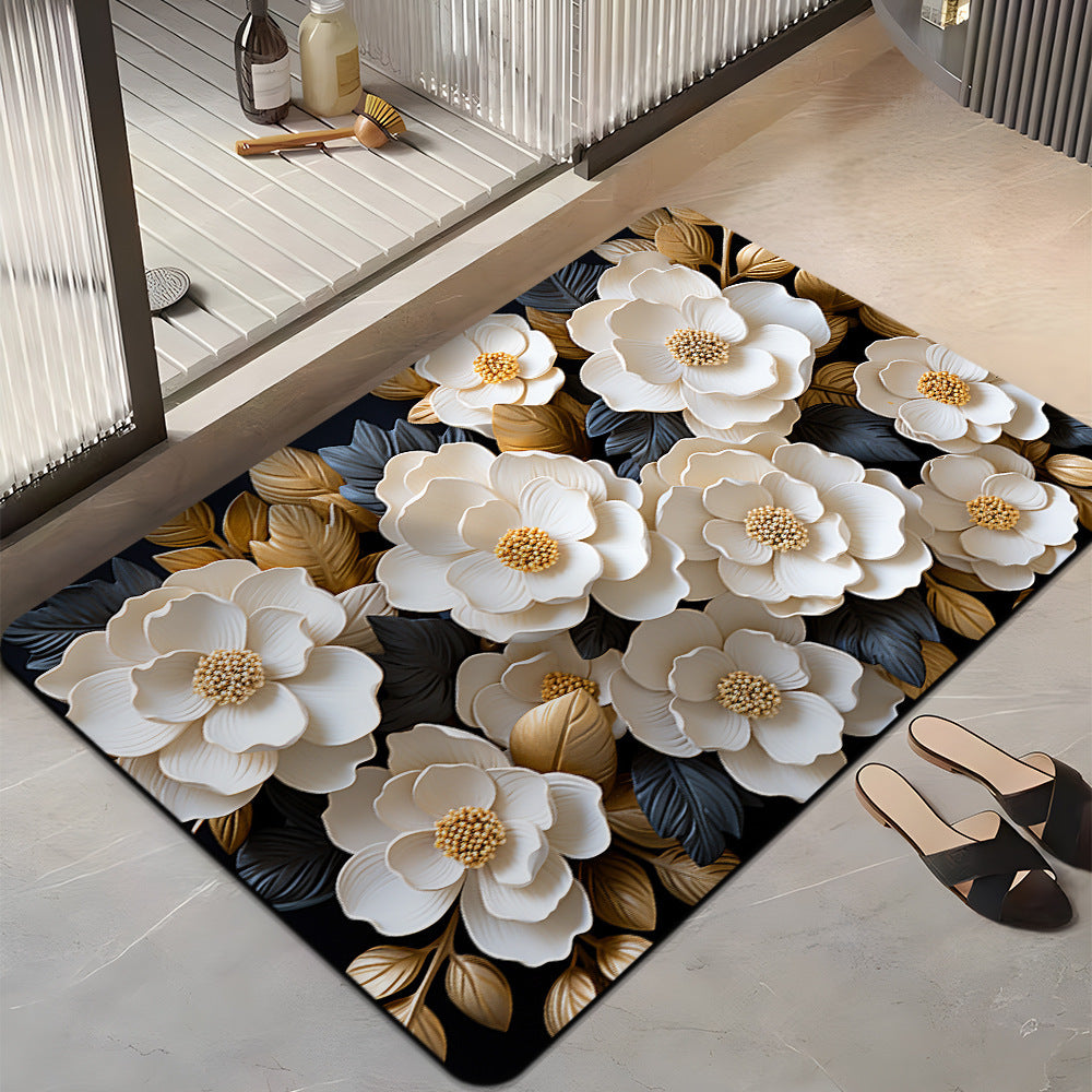Floral Design Bath Mat Stornfield