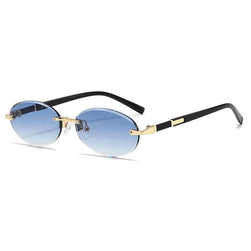 Women’s fashionable oval sunglasses with trendy metal frame Stornfield