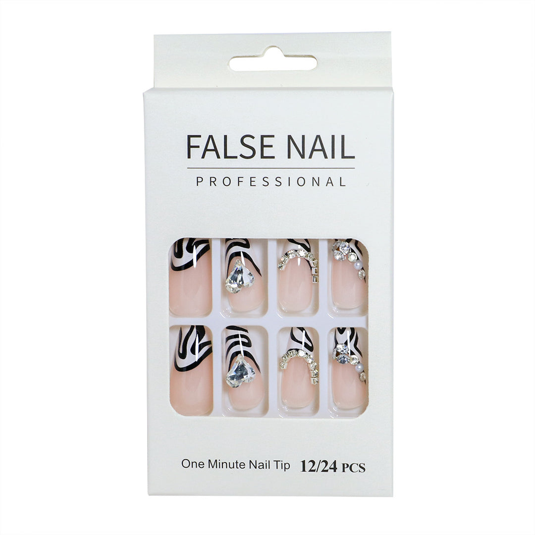 Decorative Press-On Nail Set with 3D Accents Stornfield