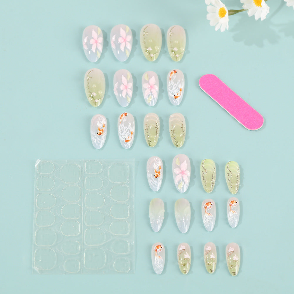 Artificial nails with floral designs Stornfield