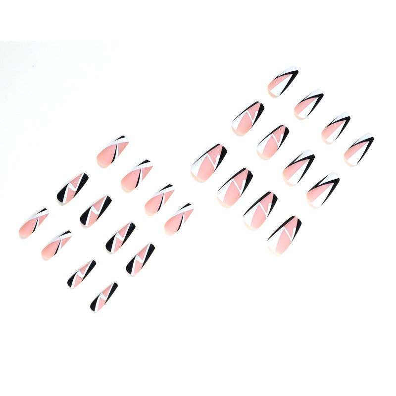 Artistic Nail Extensions with Geometric Design Stornfield