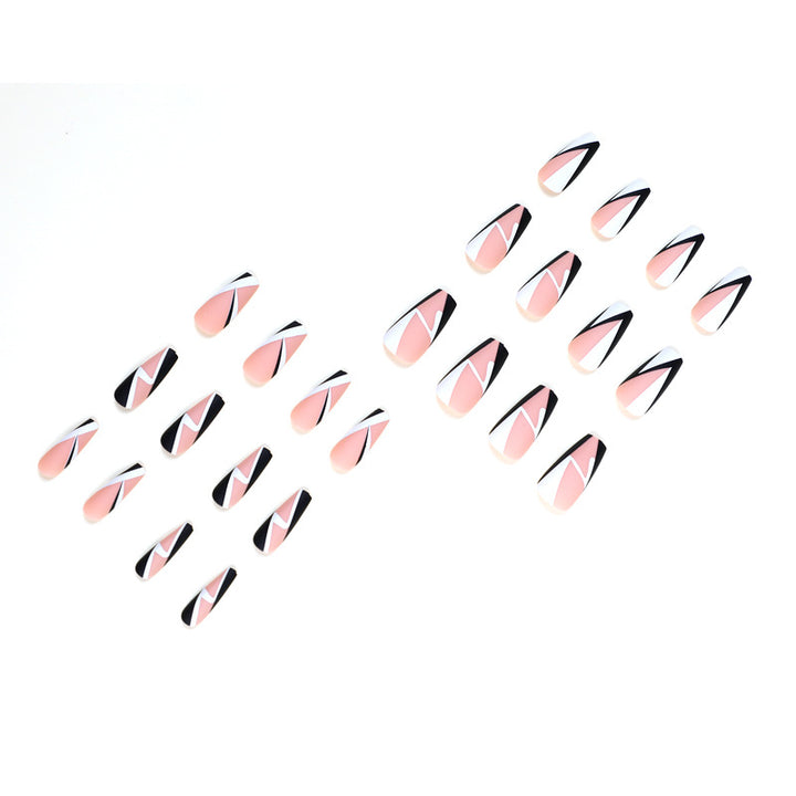 Artistic Nail Extensions with Geometric Design Stornfield