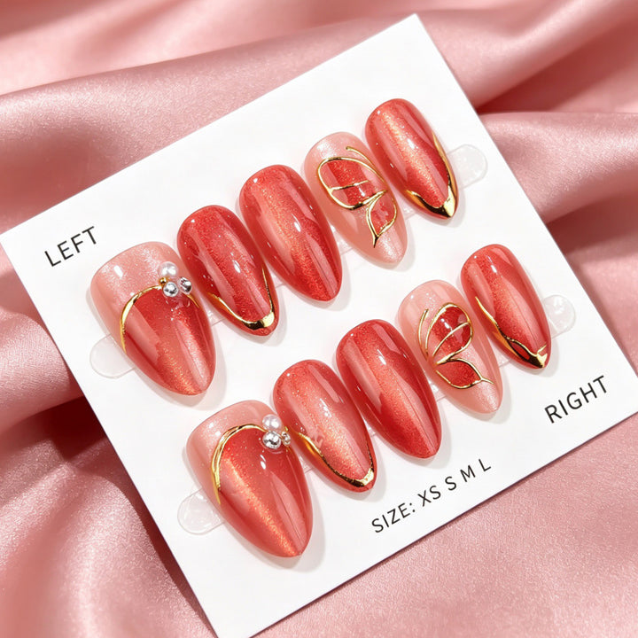 Decorative Pearl-Accent Press-On Nail Set
