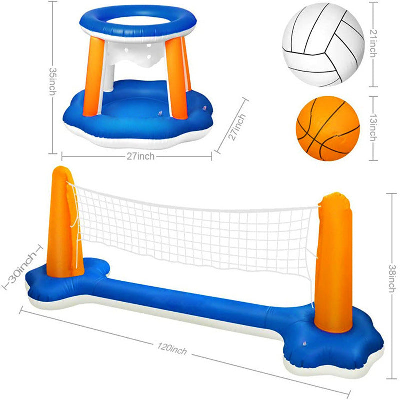 Unisex Inflatable Water Play Set with Volleyball and Basketball Net Stornfield