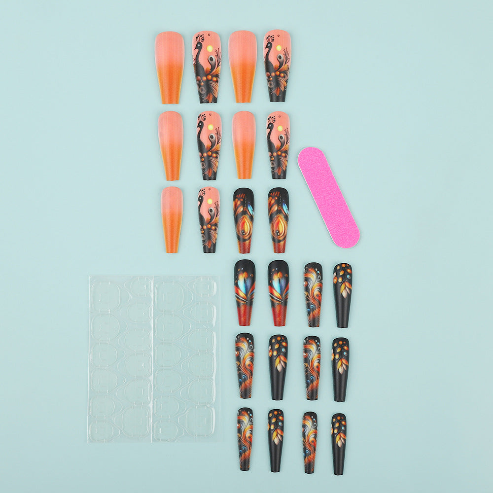 Creative Nail Art Set with Colorful Feather Designs Stornfield