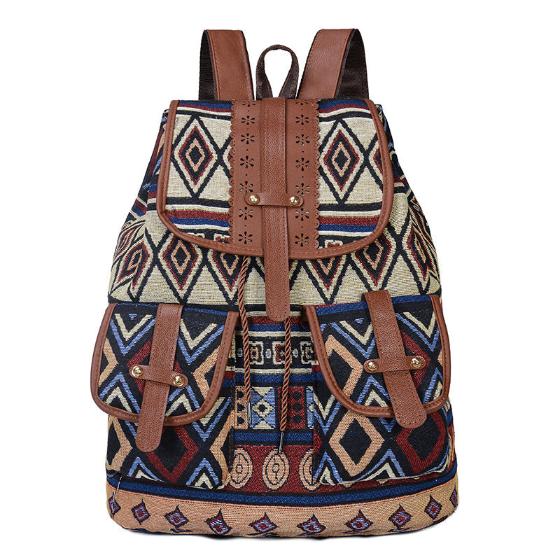 Bohemian Ethnic Print Backpack Stornfield