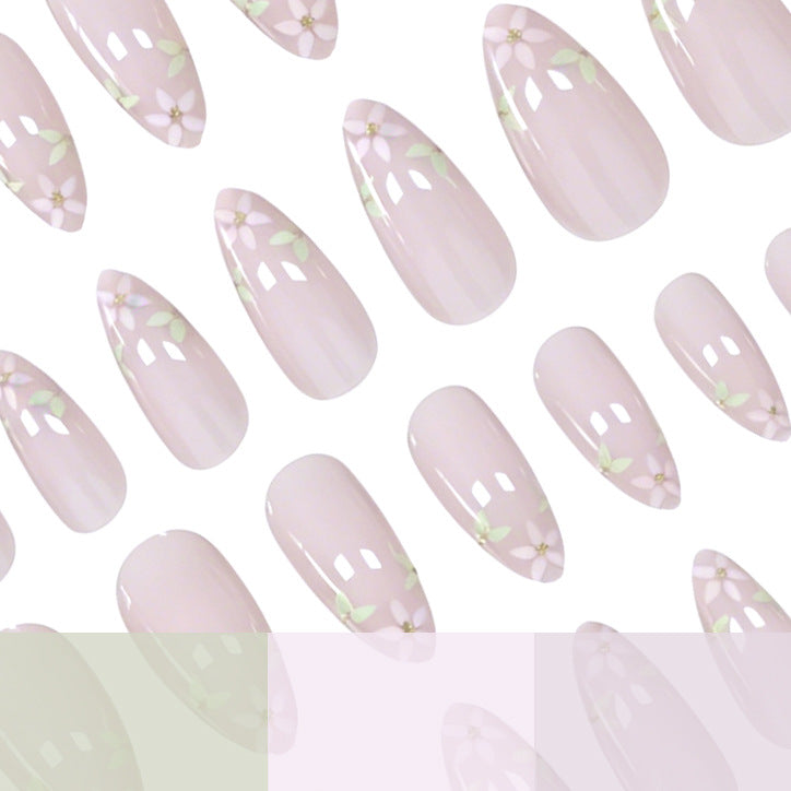 Elegant Floral French Tip Nail Art Extensions Stornfield