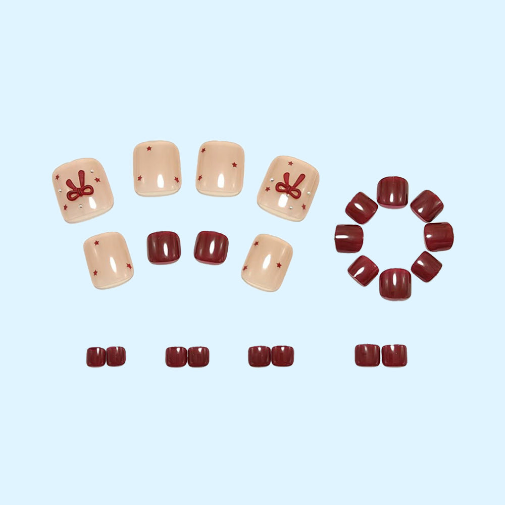 Artificial nails with decorative bows and stars Stornfield