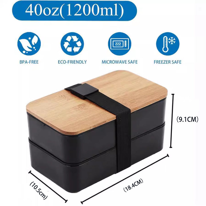 Eco-Friendly Double-Layered Bento Lunch Box