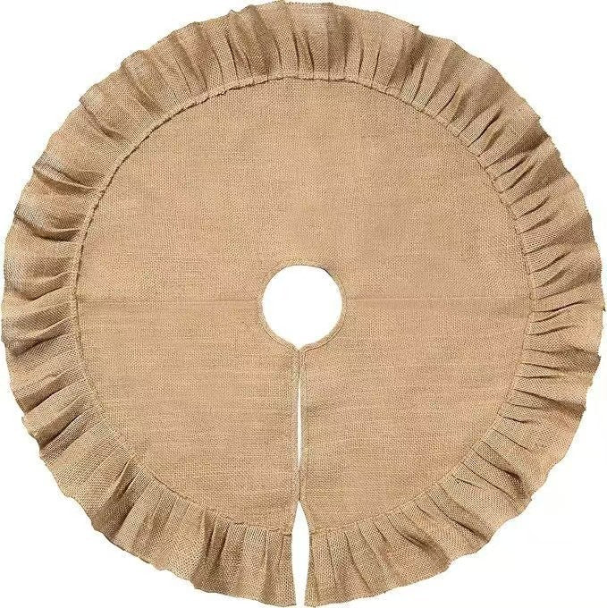 Rustic Christmas tree skirt with ruffle detail Stornfield
