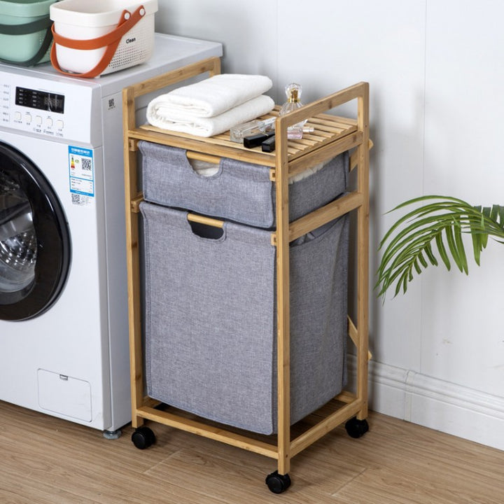 Stylish laundry storage tower with wheels Stornfield