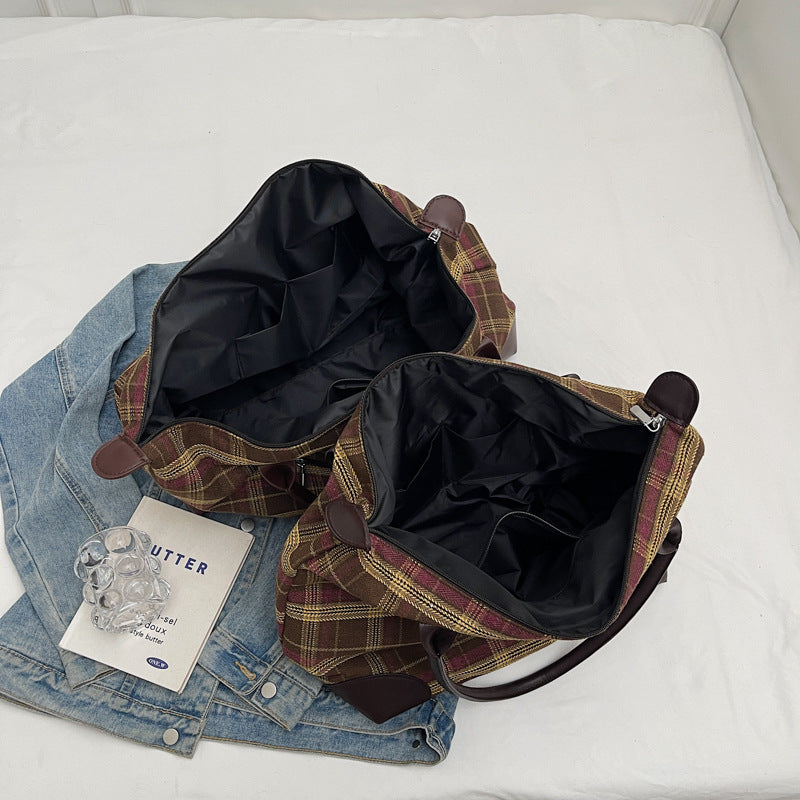 Plaid Structured Weekend Duffle Bag Stornfield