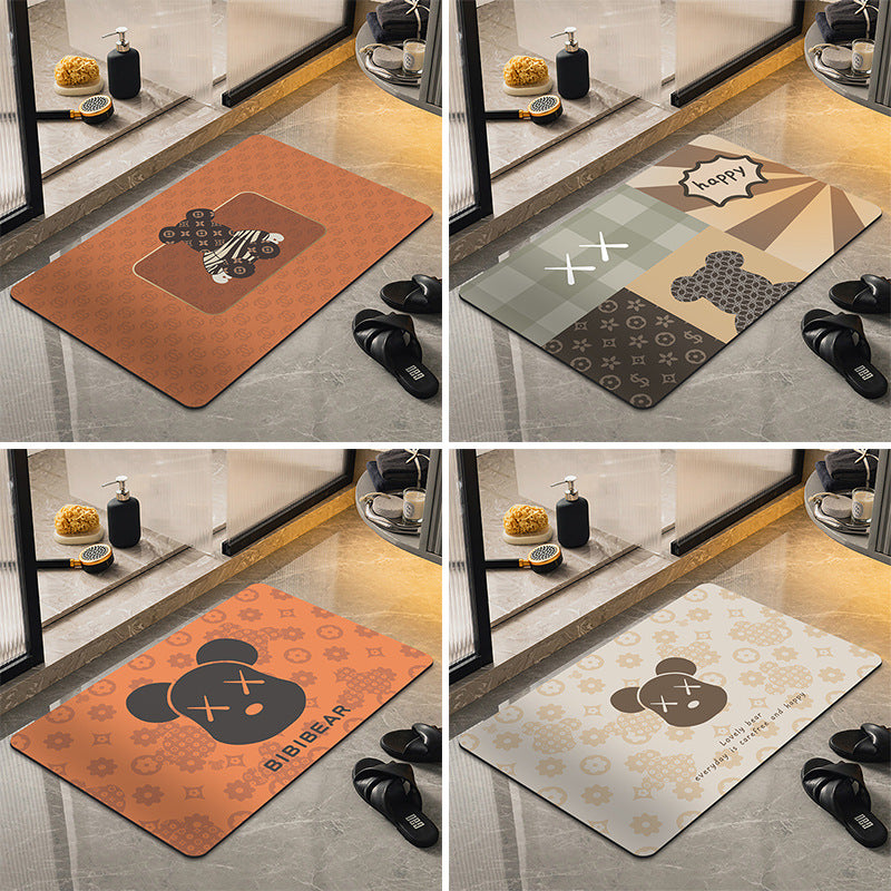 Fun Graphic Bath Mat for Bathroom