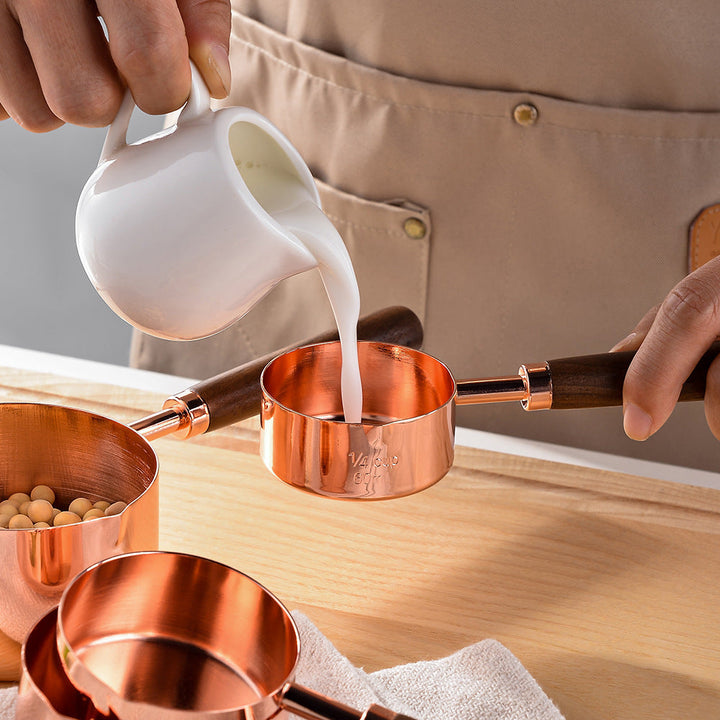 MeasureWood Measuring Spoons and Measuring Cups Set Stainless Steel Oak Wood 8-piece | Stornfield