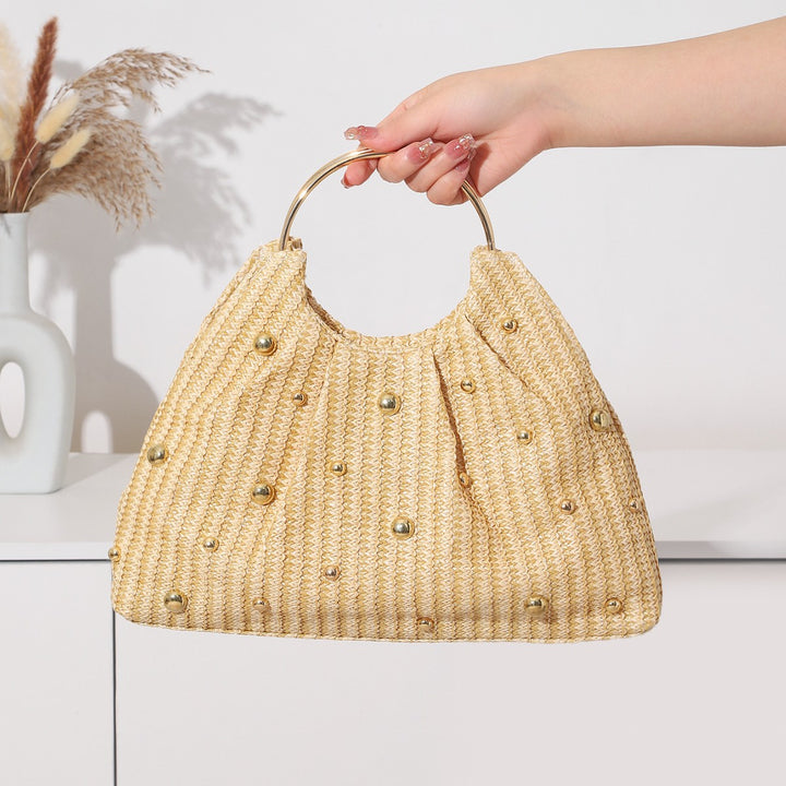 Textured Metallic Evening Handbag