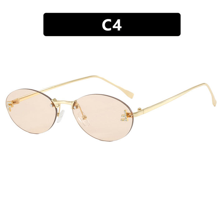 Women's fashionable sunglasses with elegant, round lenses and delicate metal frame Stornfield