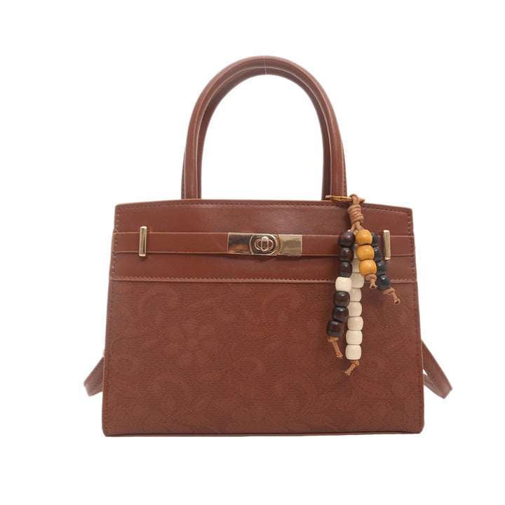 Elegant Embossed Handheld Satchel