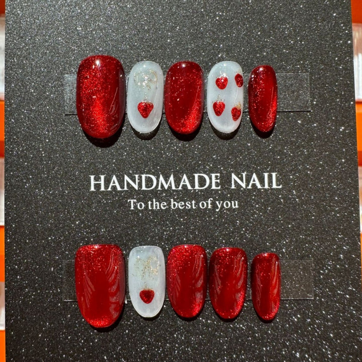 Handmade Heart Design Press-On Nail Set