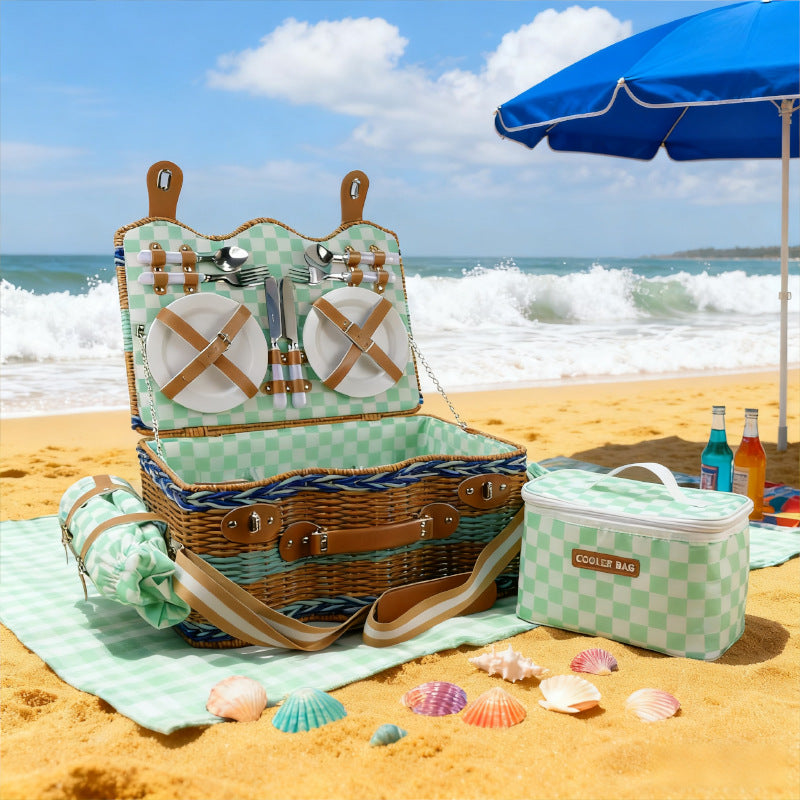 Women's picnic basket with integrated dish set and insulated cooling function Stornfield