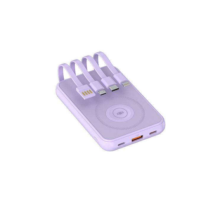 Portable charger with multidimensional charging cable system and wireless charging function Stornfield