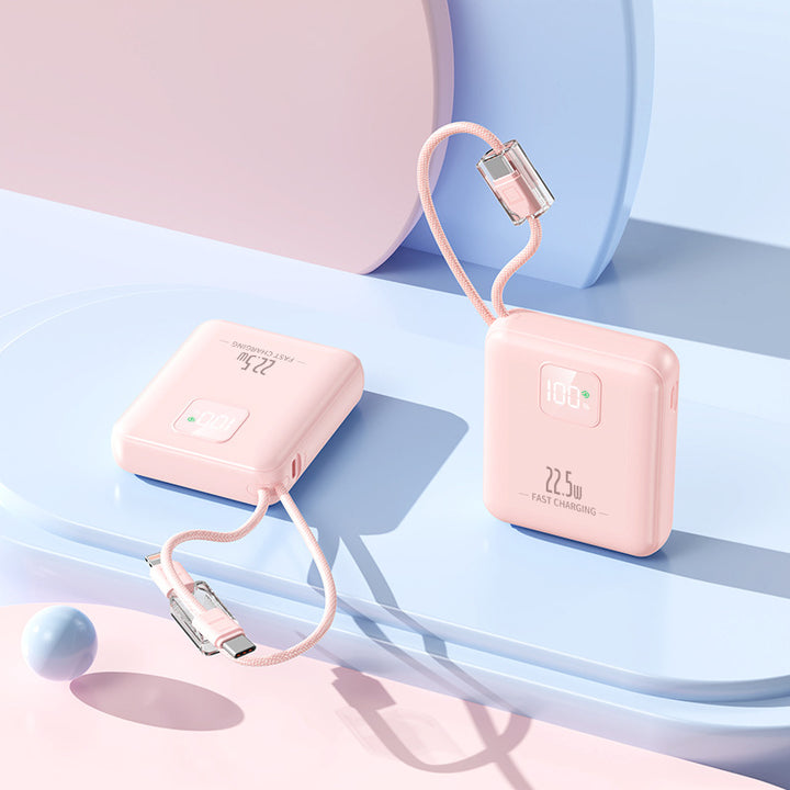Slim power bank with integrated fast charging port and digital battery level indicator Stornfield
