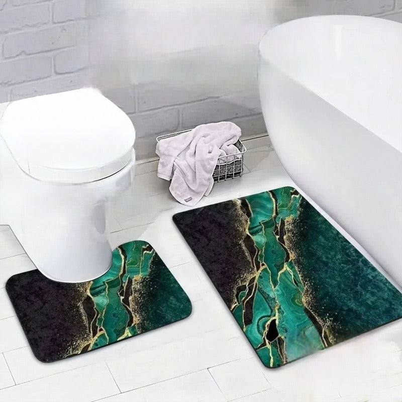Artistic Bathroom Textile Mat Set