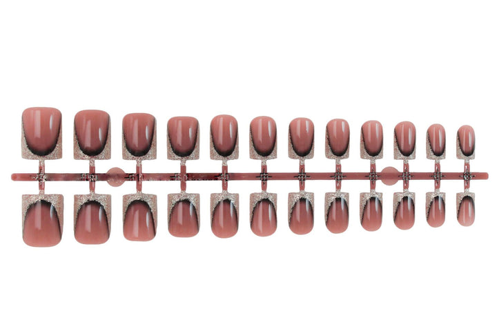 Nail set with luxurious glitter French tips Stornfield