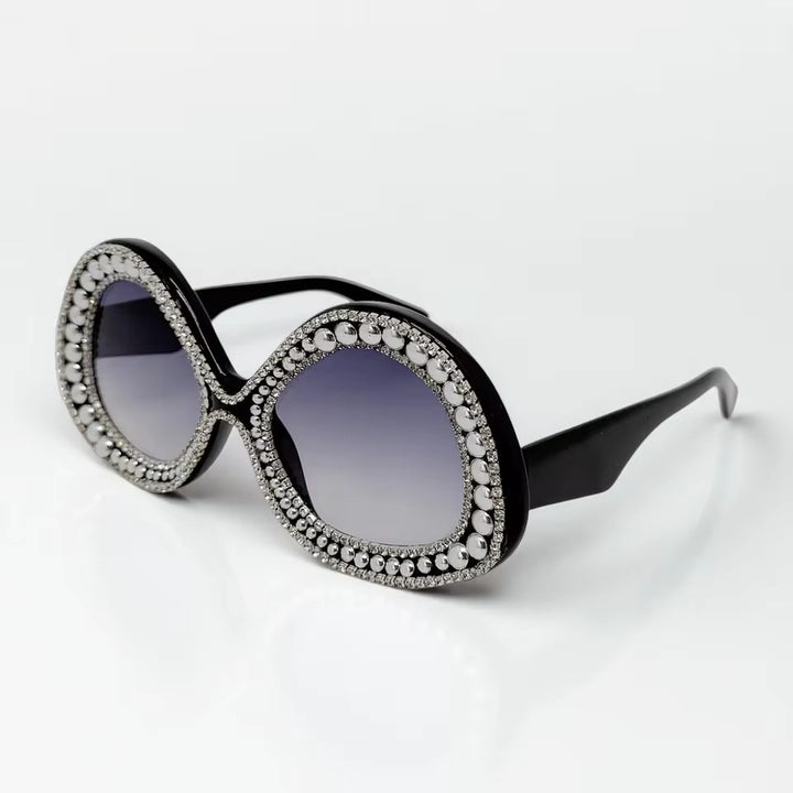 Ladies Glamorous Statement Sunglasses with Sparkling Crystal Frame Stornfield