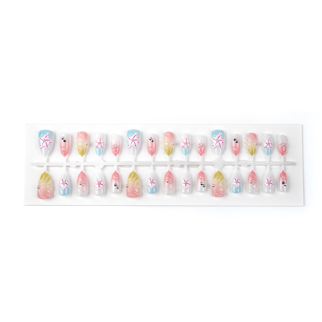 Handmade Floral Press-On Nail Art