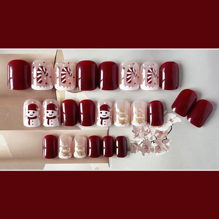 Festive-Themed Press-On Nail Art Set Stornfield