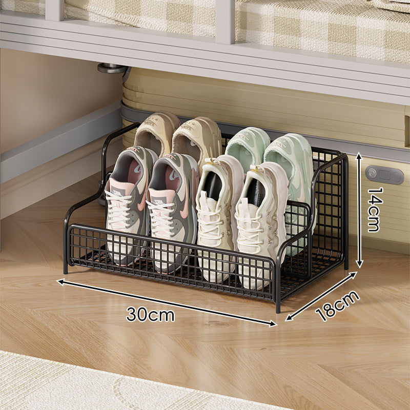 Compact Stackable Under-Bed Metal Mesh Multi-Slot Shoe Storage Drawer Organizer