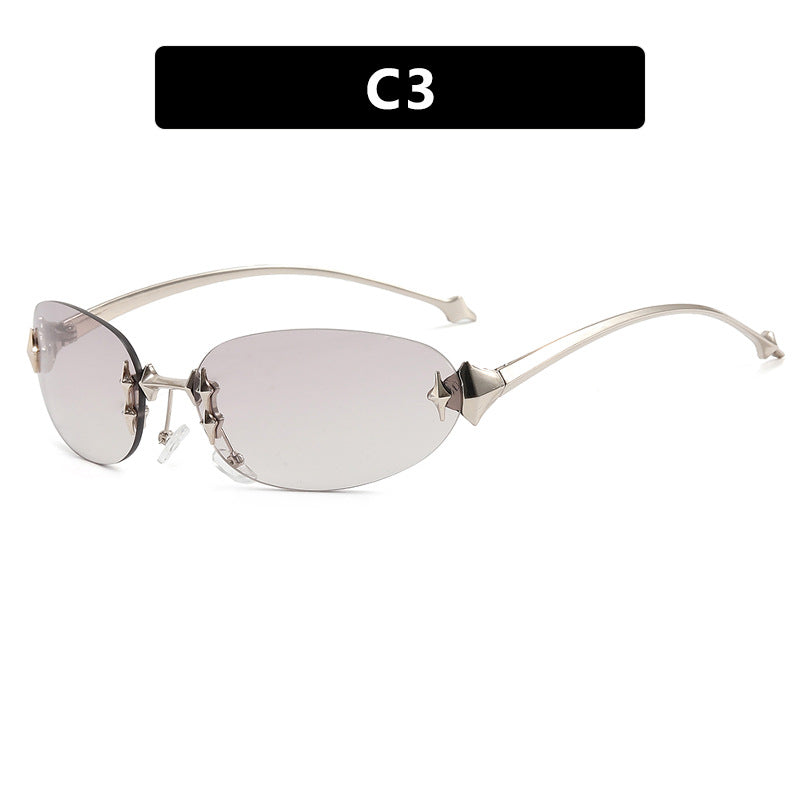 Ladies fashionable sunglasses in futuristic design with mirrored frame Stornfield