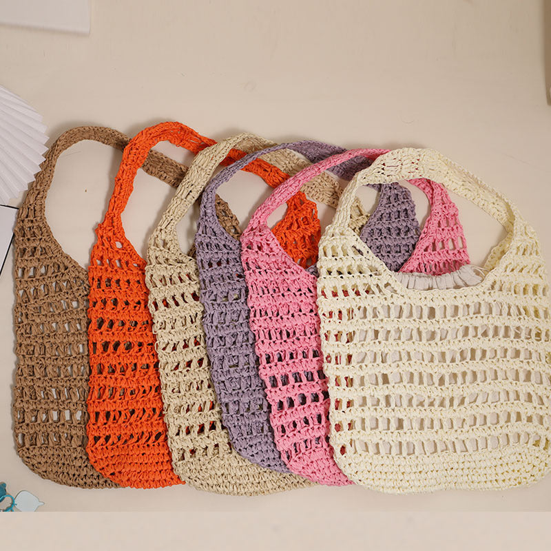 Trendy net tote bag with gathered design Stornfield