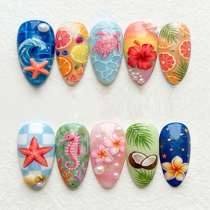 Creative Themed Press-On Nail Art Collection