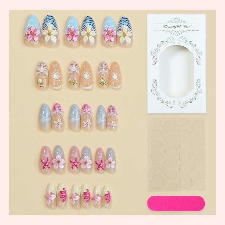 Creative nail art set with floral accents and pastel motifs Stornfield