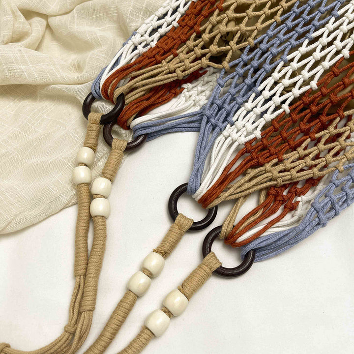 Macrame Tote Bag with Tassels Stornfield