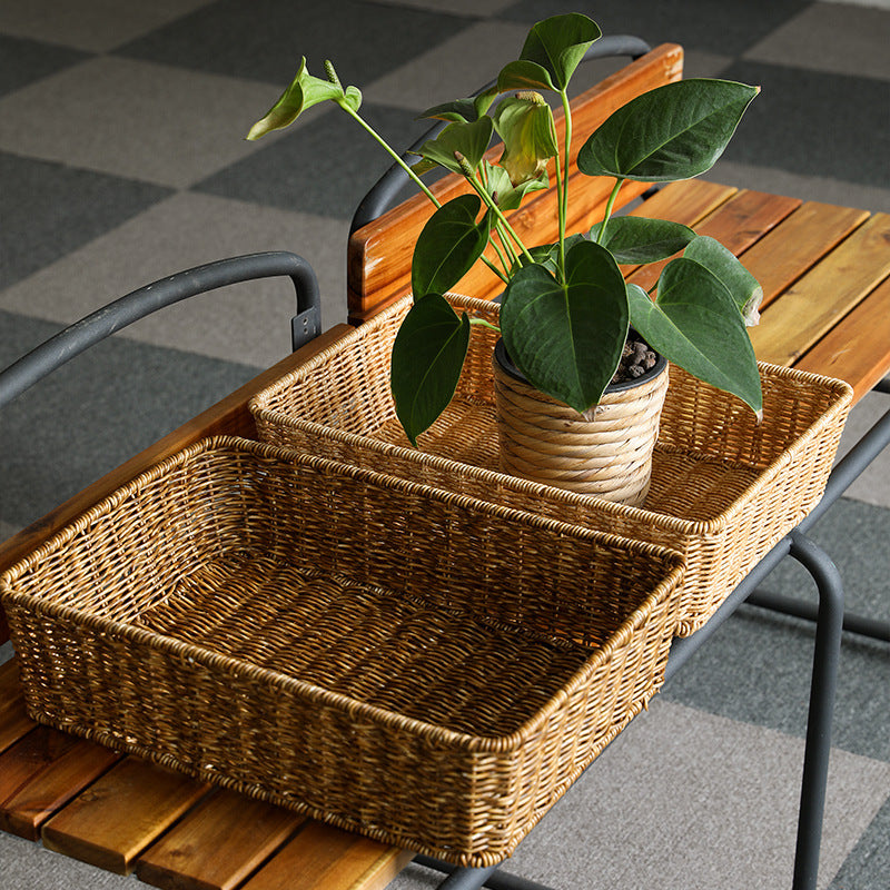 Handcrafted Rectangular Woven Storage Basket Stornfield
