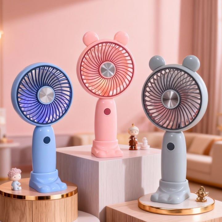 Ladies portable handheld fan with LED function and ergonomic design Stornfield