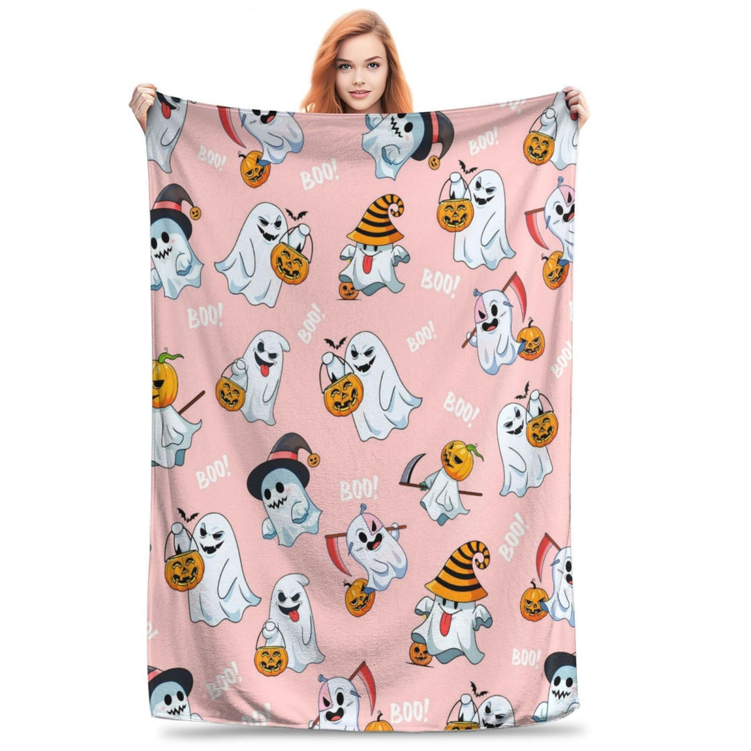 Halloween-Themed Cozy Fleece Blanket