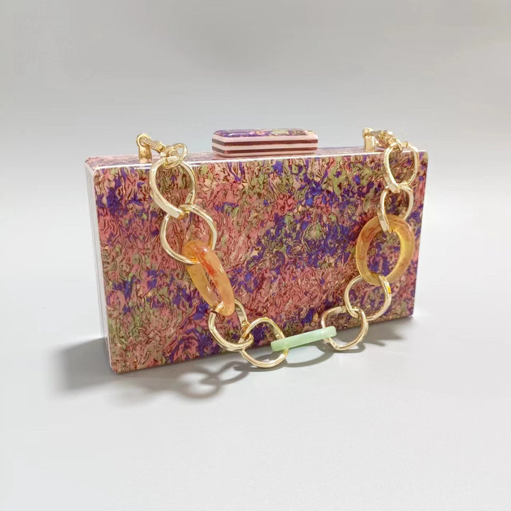Artistic Block-Style Evening Clutch